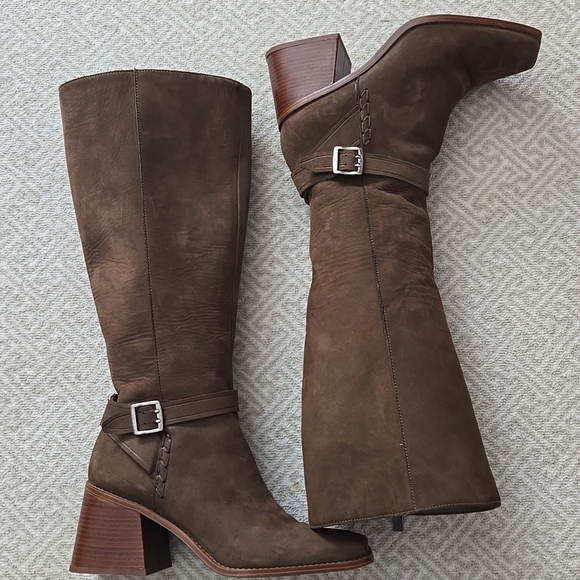 Vince Camuto Shoes - VINCE CAMUTO SESHYLAN WIDE CALF BOOT IN MINK SUEDE